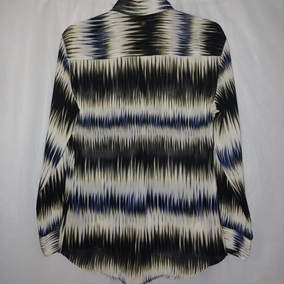 GUESS SHEER BUTTON DOWN WOMEN'S LONG SLEEVE SHIRT - Picture 8 of 12